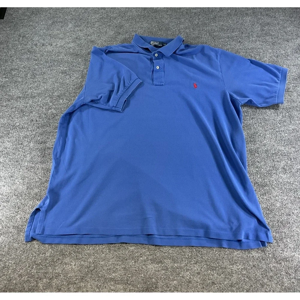 Polo Ralph Lauren 2XLT Tall Blue Polo Shirt 100% Cotton Big & Tall Pony Logo